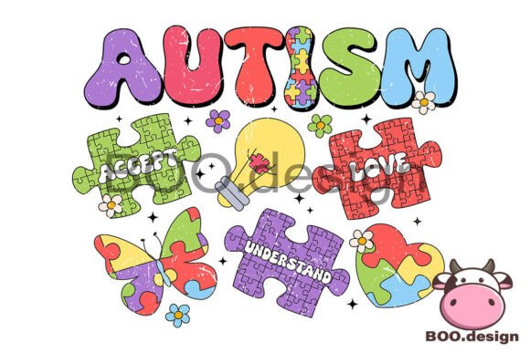 Retro Autism Png, Autism Puzzle Pieces
