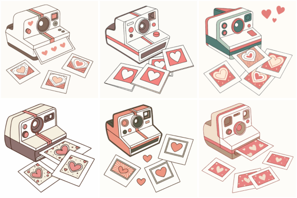 Vintage Polaroid Camera with Heart